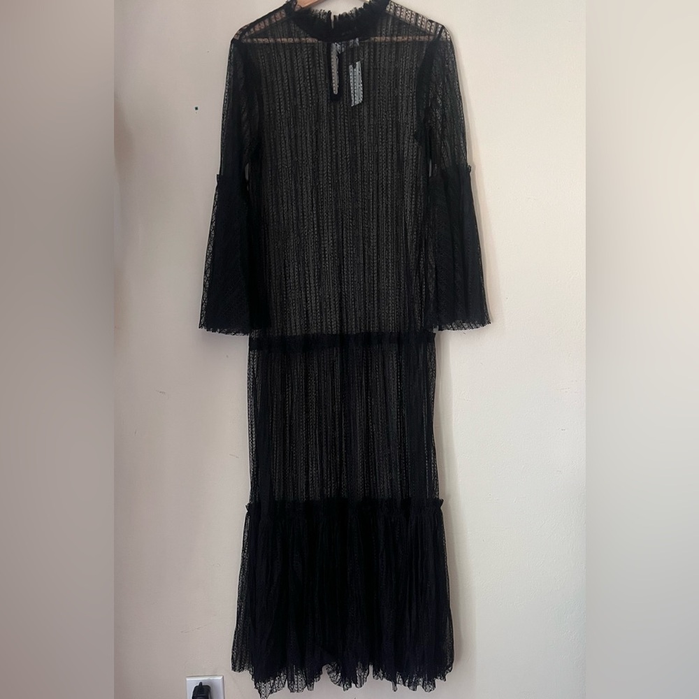 Anthropologie Black Lace Dress
